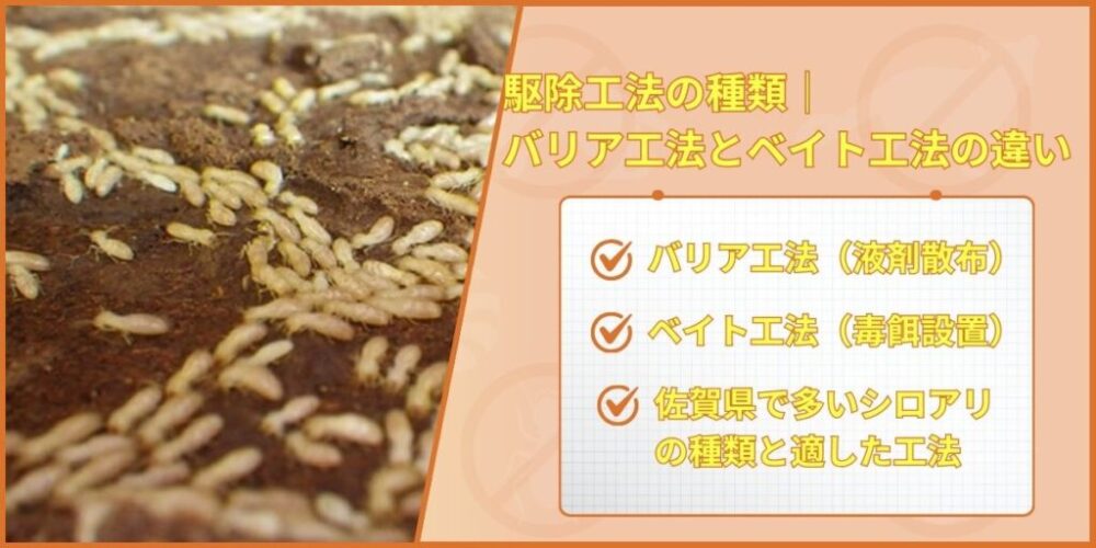 駆除工法の種類｜バリア工法とベイト工法の違い