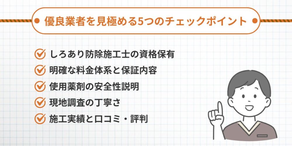 優良業者を見極める5つのチェックポイント