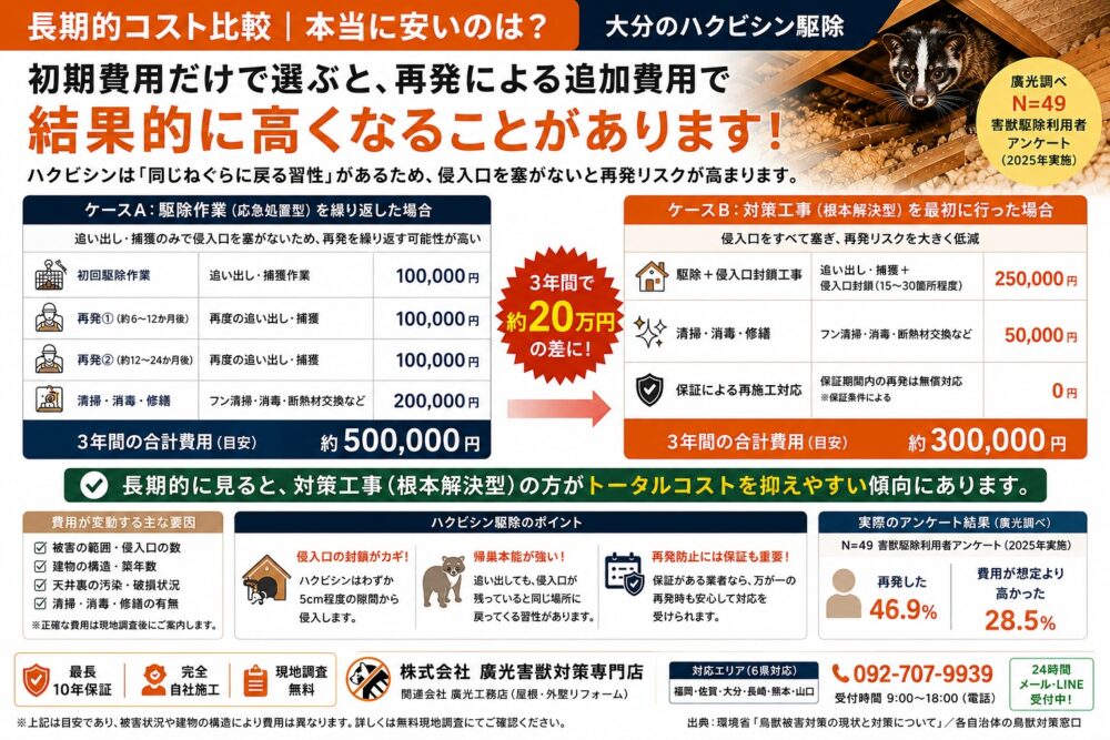 長期的コスト比較｜本当に安いのは？