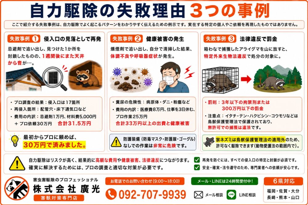 自力駆除の限界と失敗事例