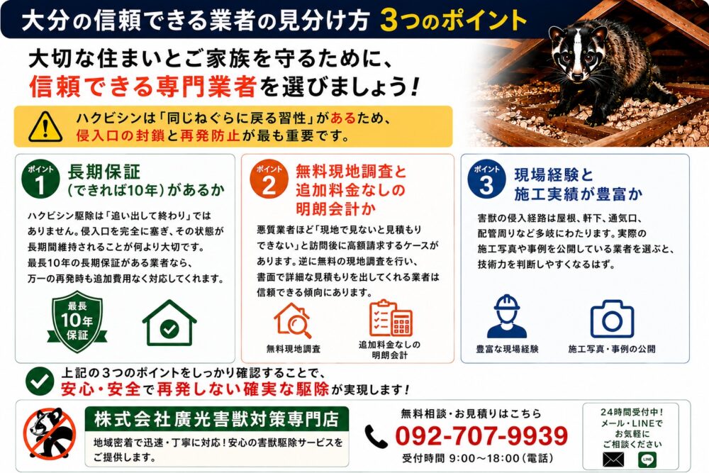 大分の信頼できる業者の見分け方3つのポイント
