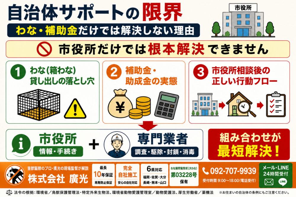 自治体サポートの限界|わな・補助金だけでは解決しない理由