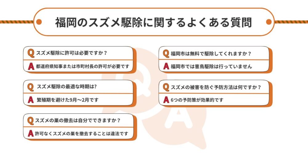 福岡のスズメ駆除に関するよくある質問