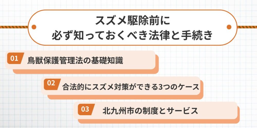 スズメ駆除前に必ず知っておくべき法律と手続き