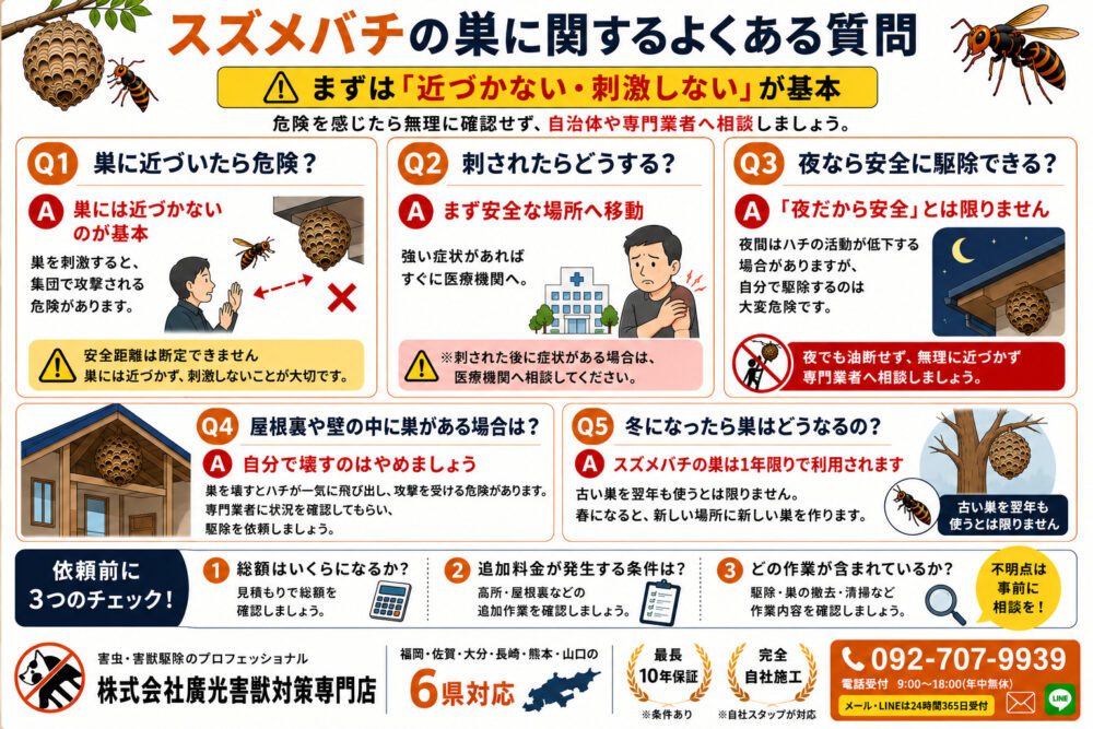 スズメバチの巣に関するよくある質問