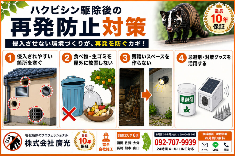 ハクビシン駆除後の再発防止対策