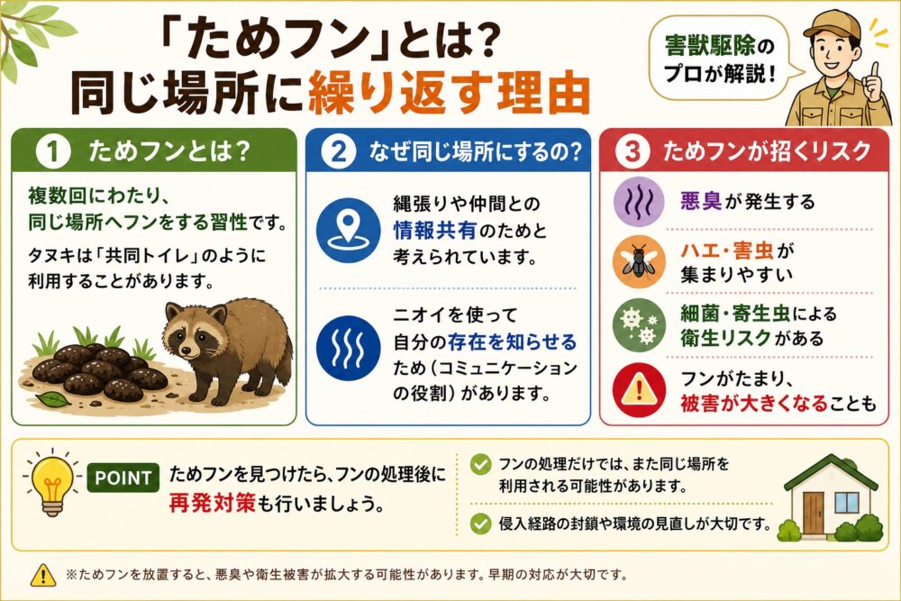 「ためフン」とは?同じ場所に繰り返す理由