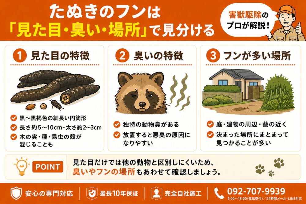 たぬきのフンの特徴とは?まず知っておきたいポイント