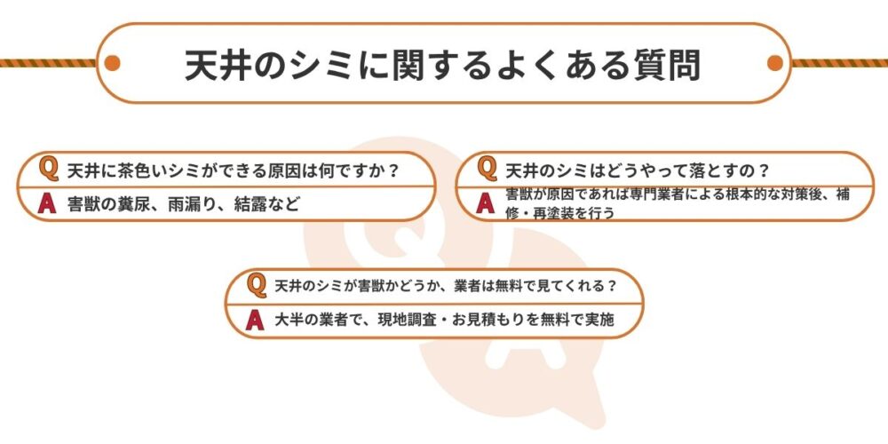 天井のシミに関するよくある質問
