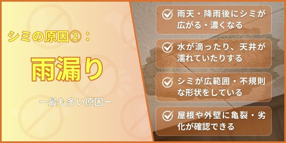 シミ原因 雨漏り