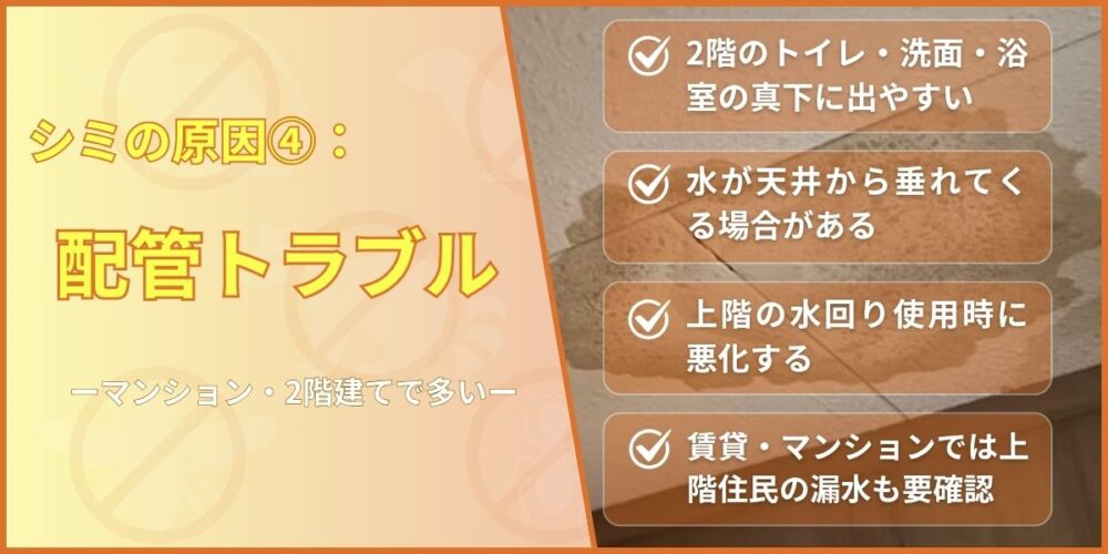 シミ原因 配管トラブル