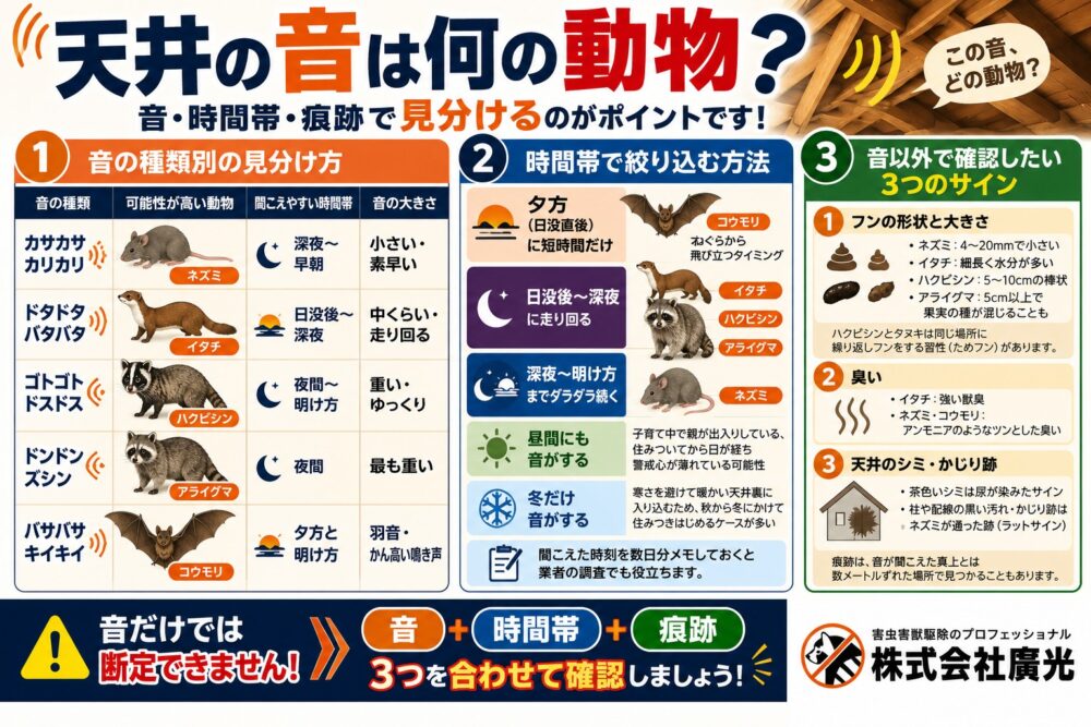 天井の音は何の動物