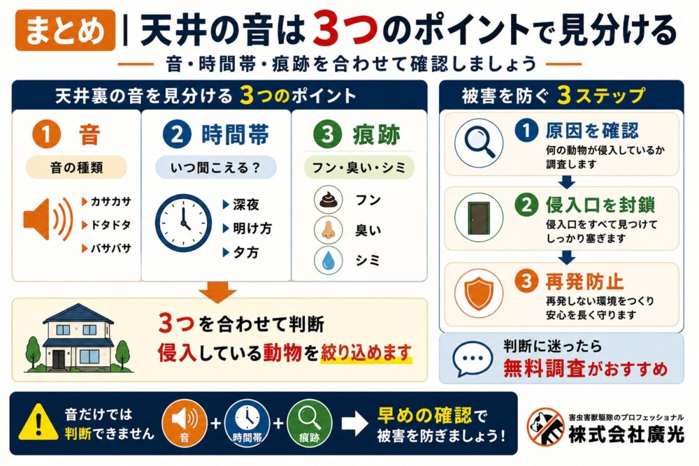 天井裏の音のまとめ