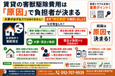 賃貸の害獣駆除費用は誰が払う？大家と借主の負担を法的根拠から解説