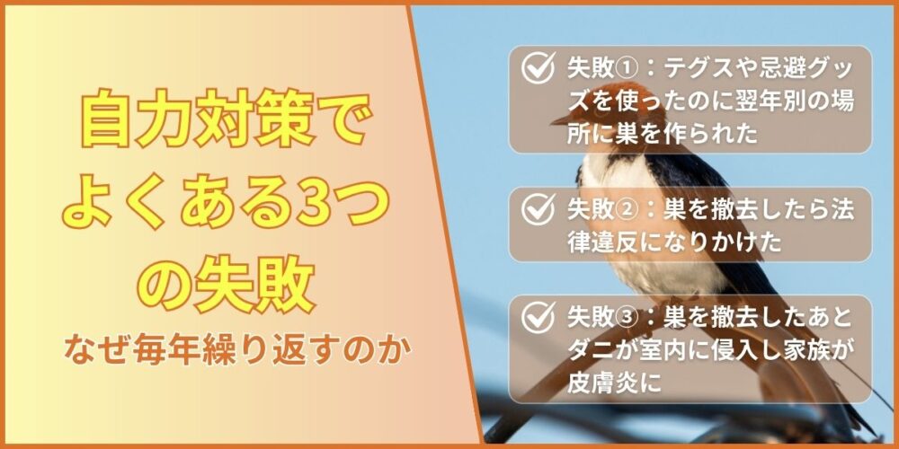 自力駆除でよくある3つの失敗