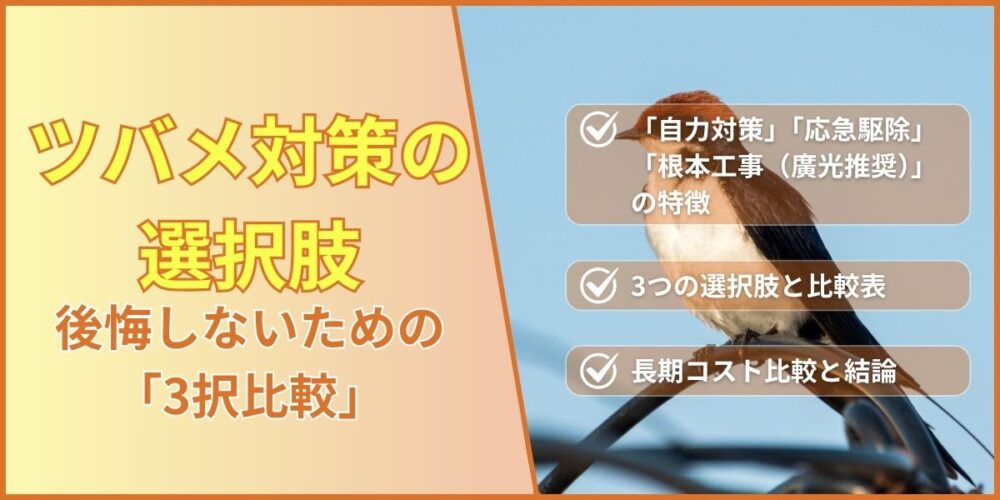 ツバメ対策の選択肢