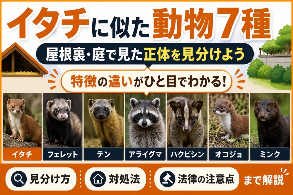 イタチに似た動物7種の見分け方｜屋根裏・庭で見た正体と対処法