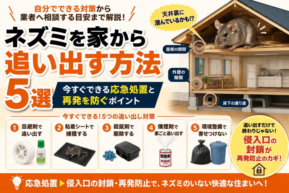 ネズミを家から追い出す方法5選｜自力でできる手順と業者依頼の目安
