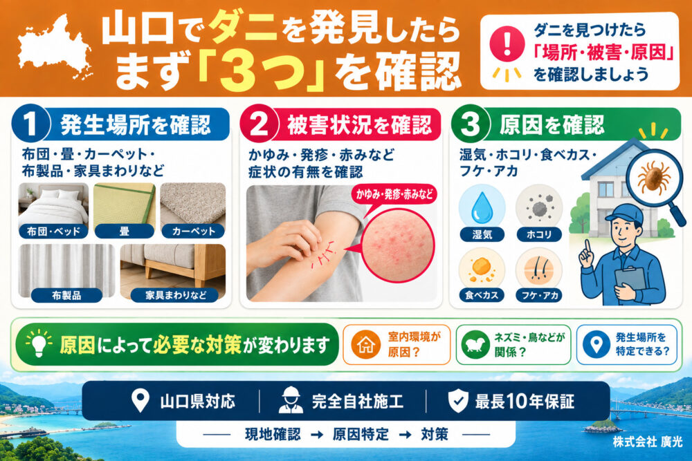 山口でダニを発見したら最初に確認すべきポイント