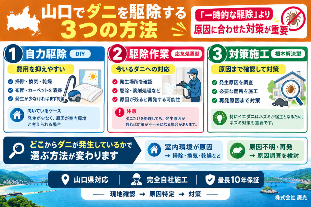 山口県でダニを完全駆除する3つの方法|本当に必要なのはどれか
