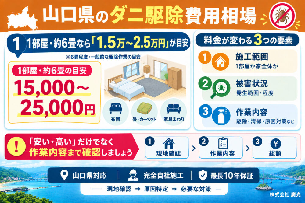 山口県のダニ駆除費用相場