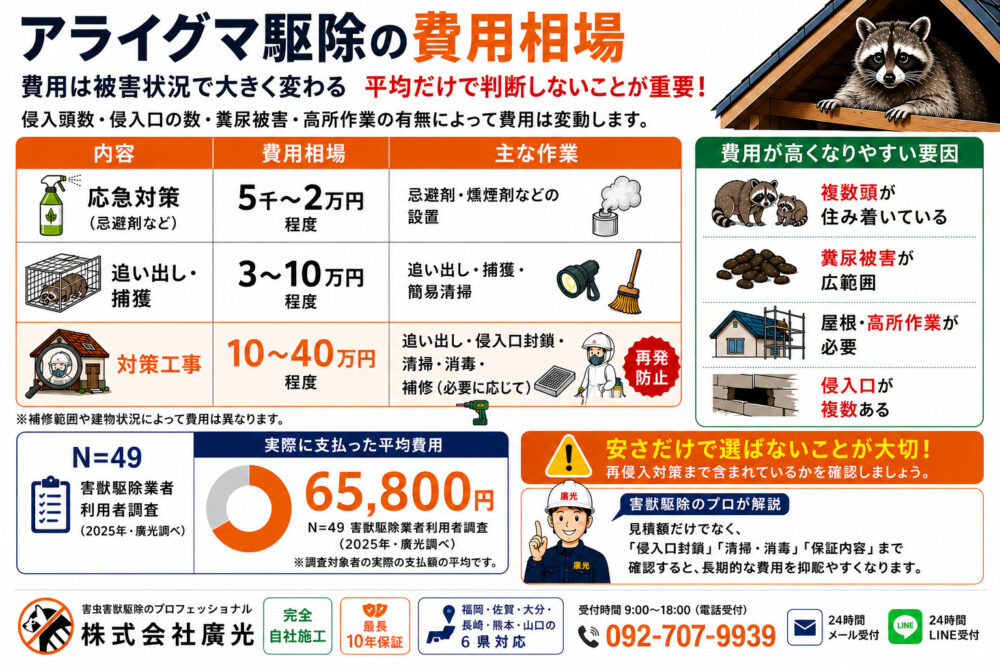 アライグマ駆除の費用相場