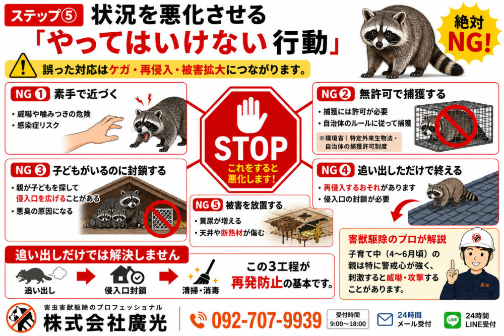 ステップ⑤状況を悪化させる「やってはいけない行動」
