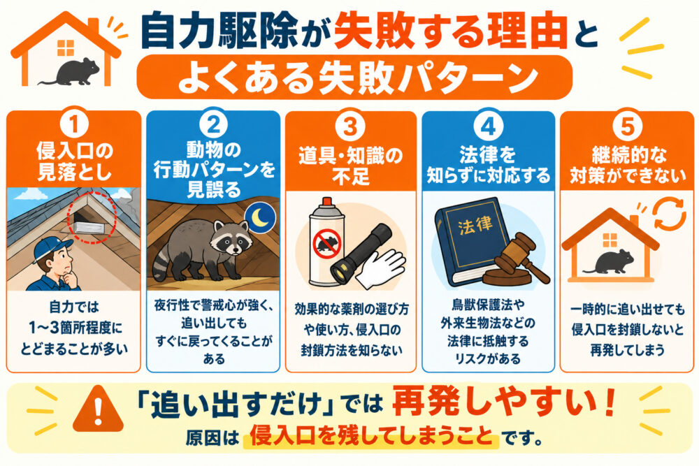 自力駆除が失敗する理由とよくある失敗パターン