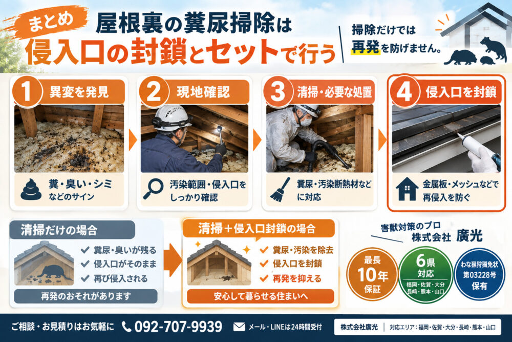 屋根裏の糞尿掃除まとめ