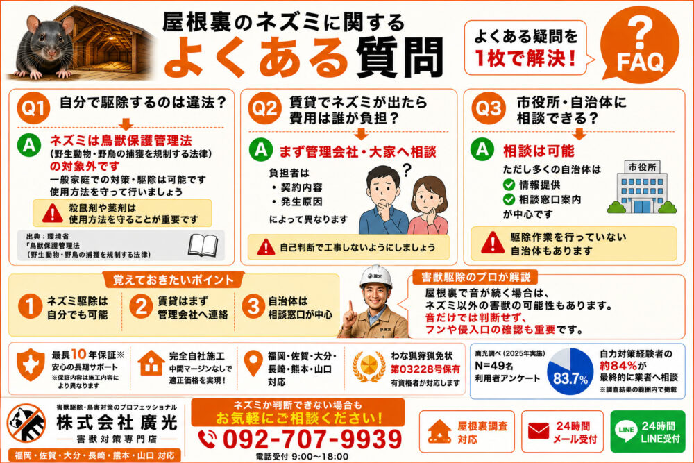 屋根裏のネズミに関するよくある質問