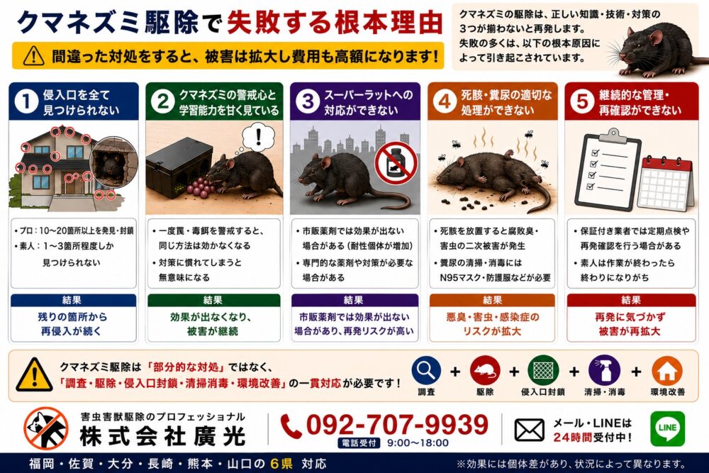 自力駆除が失敗する5つの根本的な理由