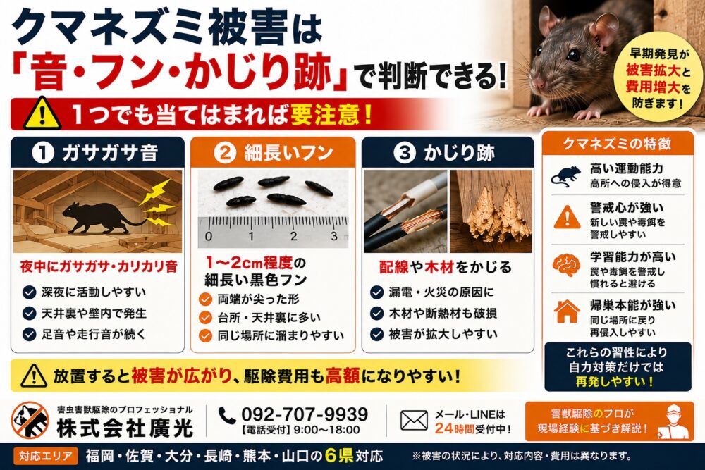 クマネズミ被害の確認と最初にやるべきこと