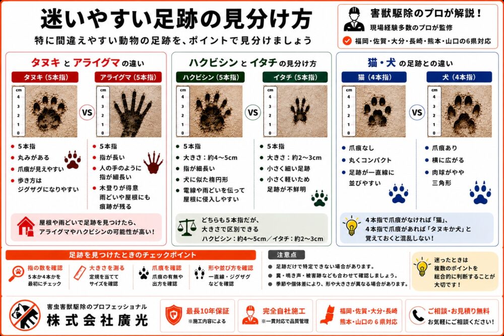 迷いやすい足跡の見分け方