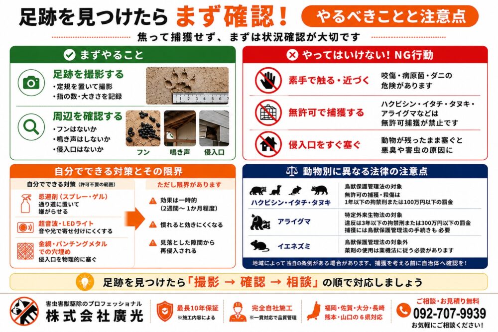 害獣の足跡を見つけたらどうする？