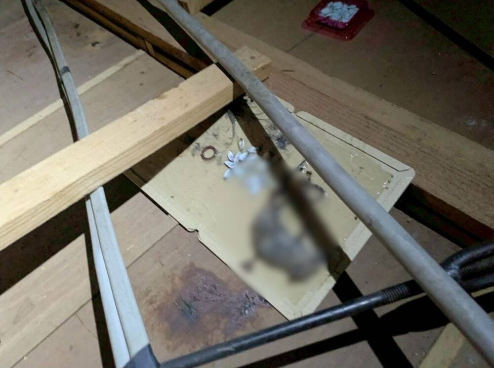 福岡県糟屋郡須恵町　ネズミによる被害　H様邸　駆除実績