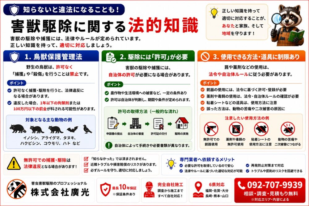 駆除してはいけない動物と法的知識