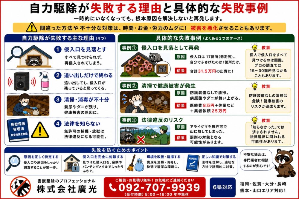 自力駆除が失敗する理由と具体的な失敗事例