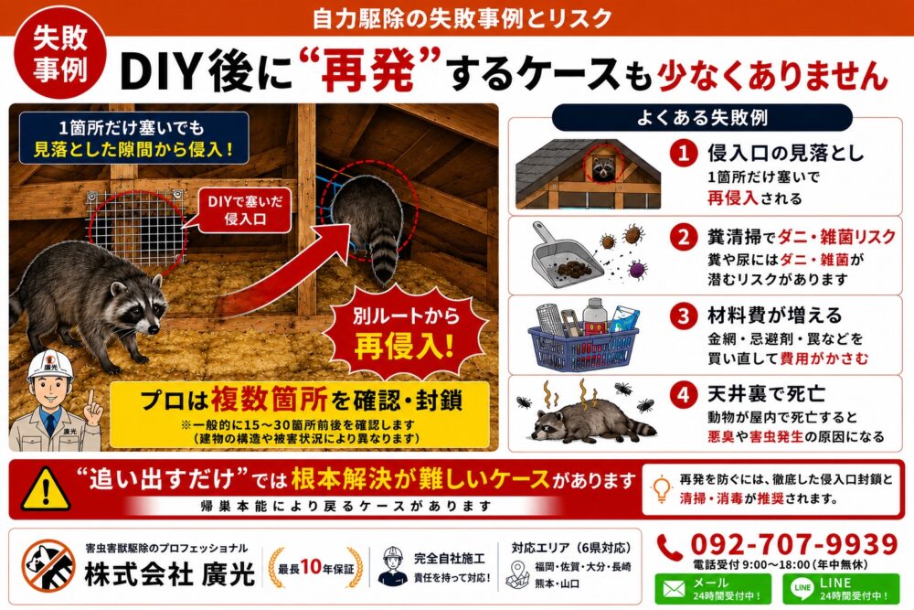自力駆除の失敗事例とリスク
