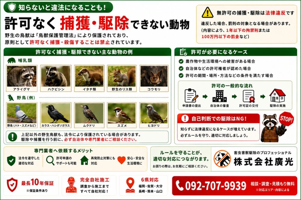 許可なく駆除できない動物